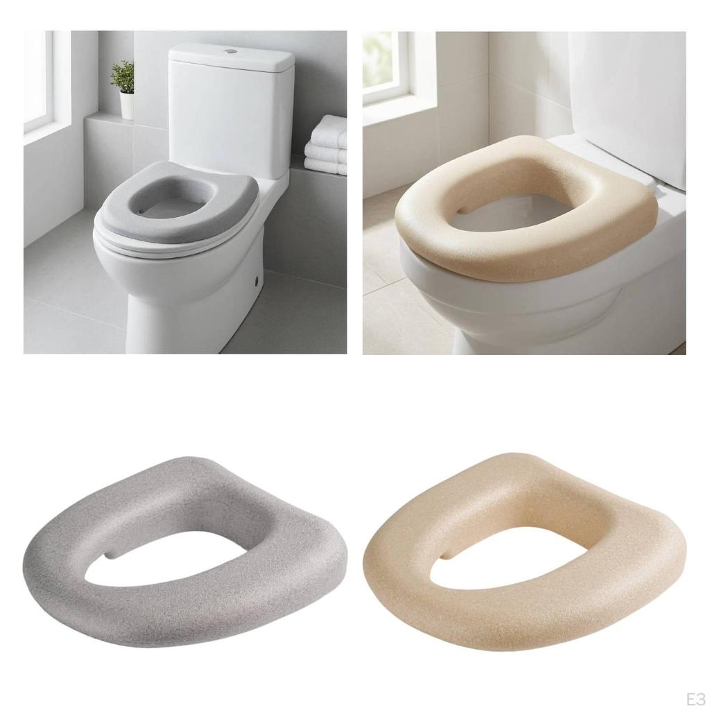 Raised Toilet Seat Cushion Soft Enhanced Comfort for Elderly Reusable Washable Padded