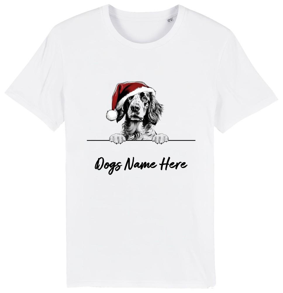ENGLISH SETTER Personalised Christmas Dog T-Shirt Mens Womens Kids Dogs Name Pet