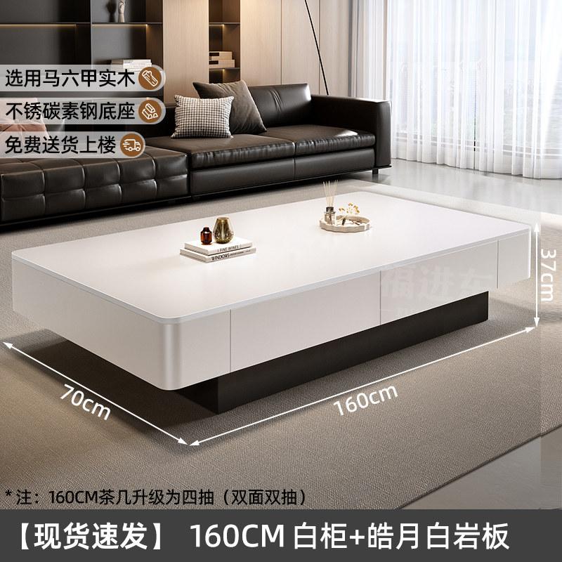 Italian Style Black Slab TV Stand Cabinet Set Coffee Table Living Room Luxury Modern Side End Table Home Furniture Decor
