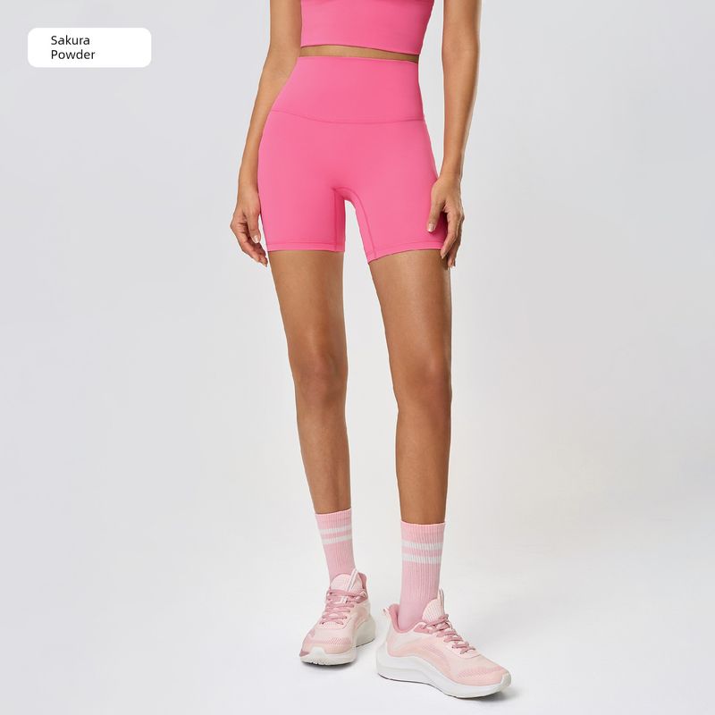 Lu Same Yoga Shorts Women's 2025 Best Selling Nude Feel No Embarrassment Line Slim Fit Sports Shorts Outdoor Fitness Pants