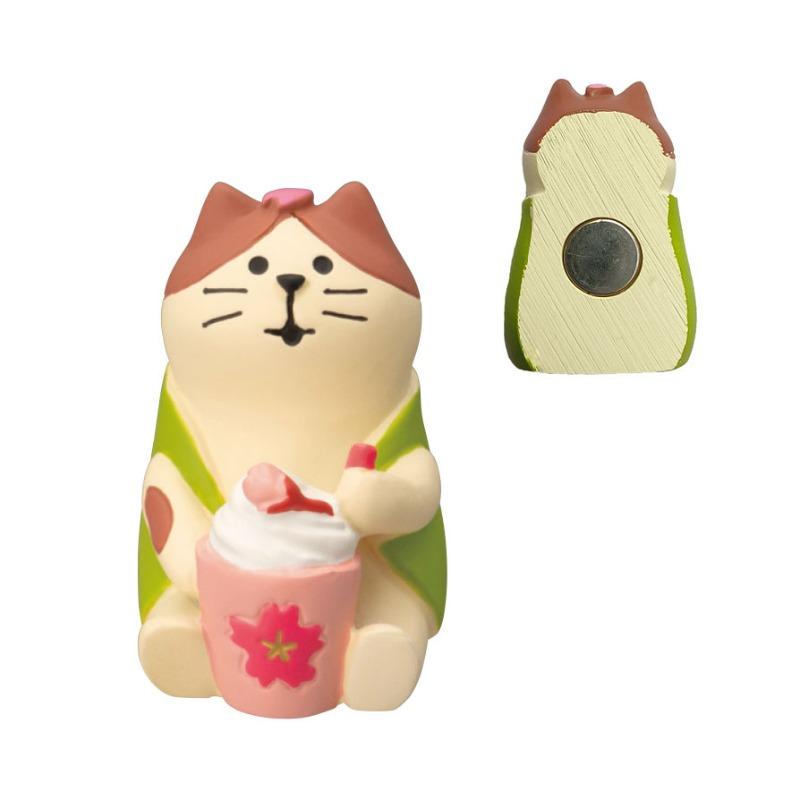 Japanese cat refrigerator sticker, grocery zakka cute bread coffee shop decoration gift miniature resin ornament