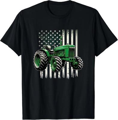 Agriculture Farm Tractor USA Flag Tractor American Farm USA Gift Unisex T-Shirt