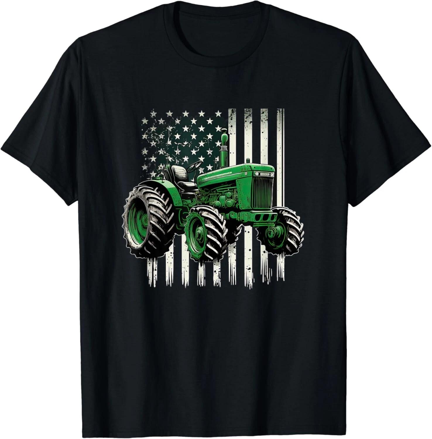 Agriculture Farm Tractor USA Flag tractor American farm USA Gift Unisex T-Shirt 2XL