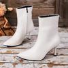 French Retro Thin Heel Fashion Boots  Autumn and Winter New Thin Boots Leather Fashion Short Boots