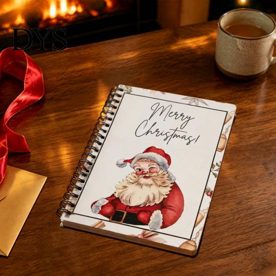 Commemorative Card Collection Book Highland Cow Christmas Organizer, Spiral Bound Storage Book, Durable Album Coil Binding Portable for Gift Cards And