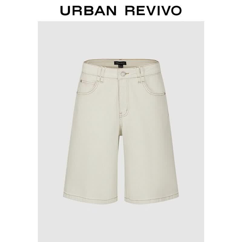 UR Women s Ribbed Texture Casual Shorts 28 грязно-белый