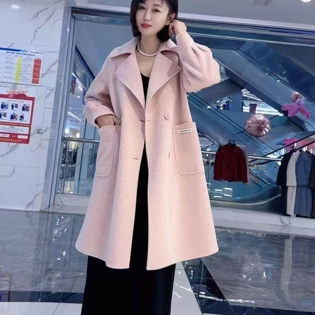 Spot 2025 Elegant Long Woolen Coat - Loose Mid-Length, Autumn/Winter Style