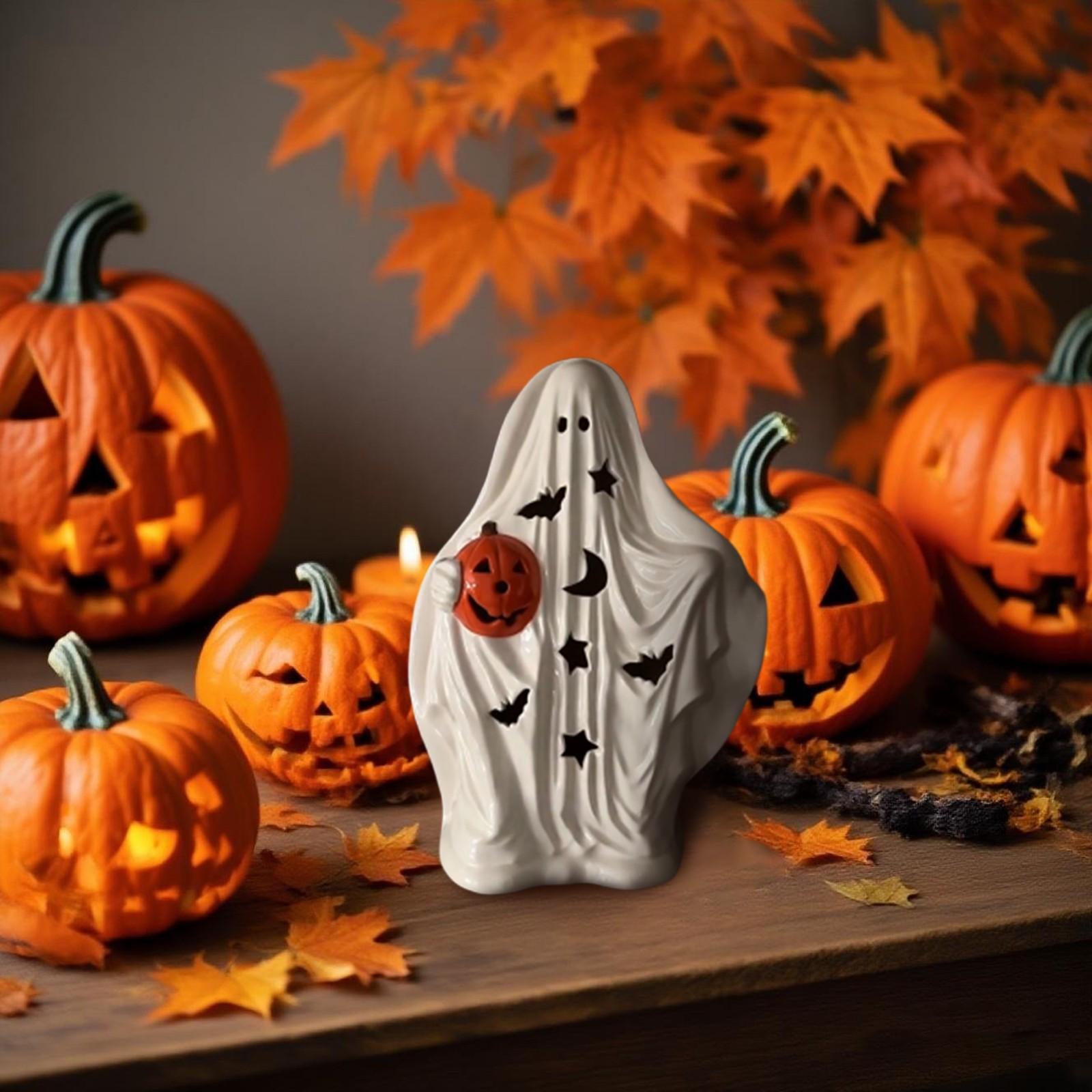 

Хэллоуин , Расписанный вручную светодиодный с подсветкой , С тыквенным настольным украшением, Забавные украшения, Светящийся One Size