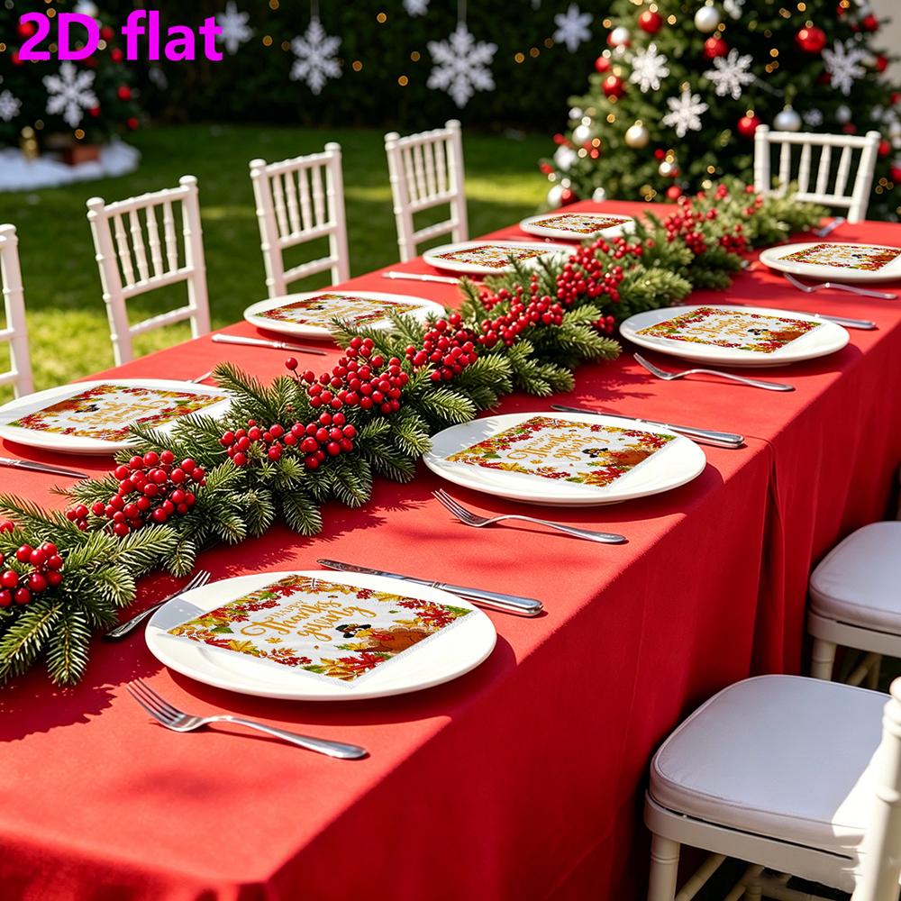 20pcs Disposable Napkins with Pumpkin, Turkey Pattern Print for Wedding,Parties,and Daily Use for Thanksgiving Fall Christmas Table Decoration