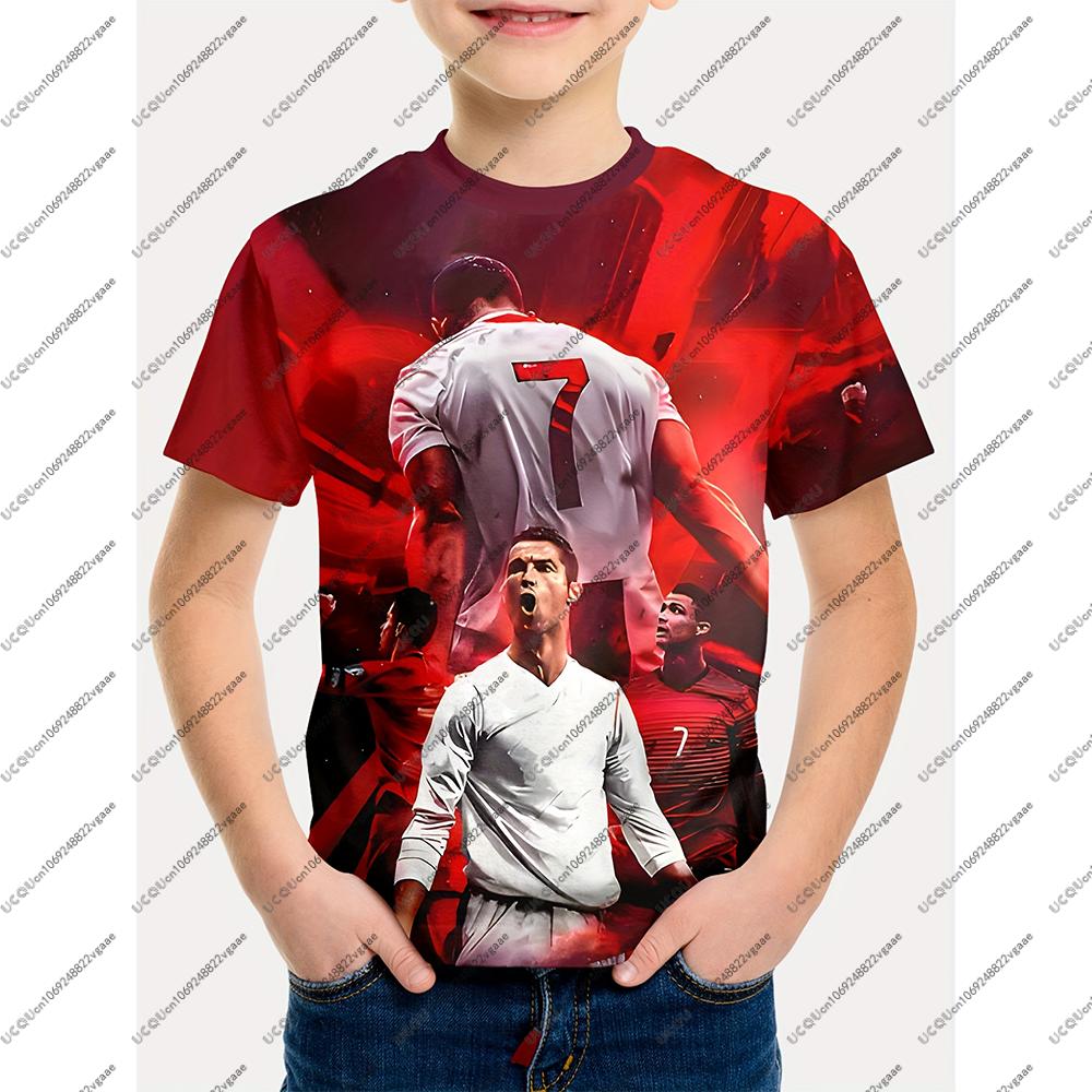

Football Jersey Tee Men Kid Gift Flame Top Sweatshirt Portugal Male Top Soccer Ronaldo 7 Breathable Casual Boys Sports T Shirt 100