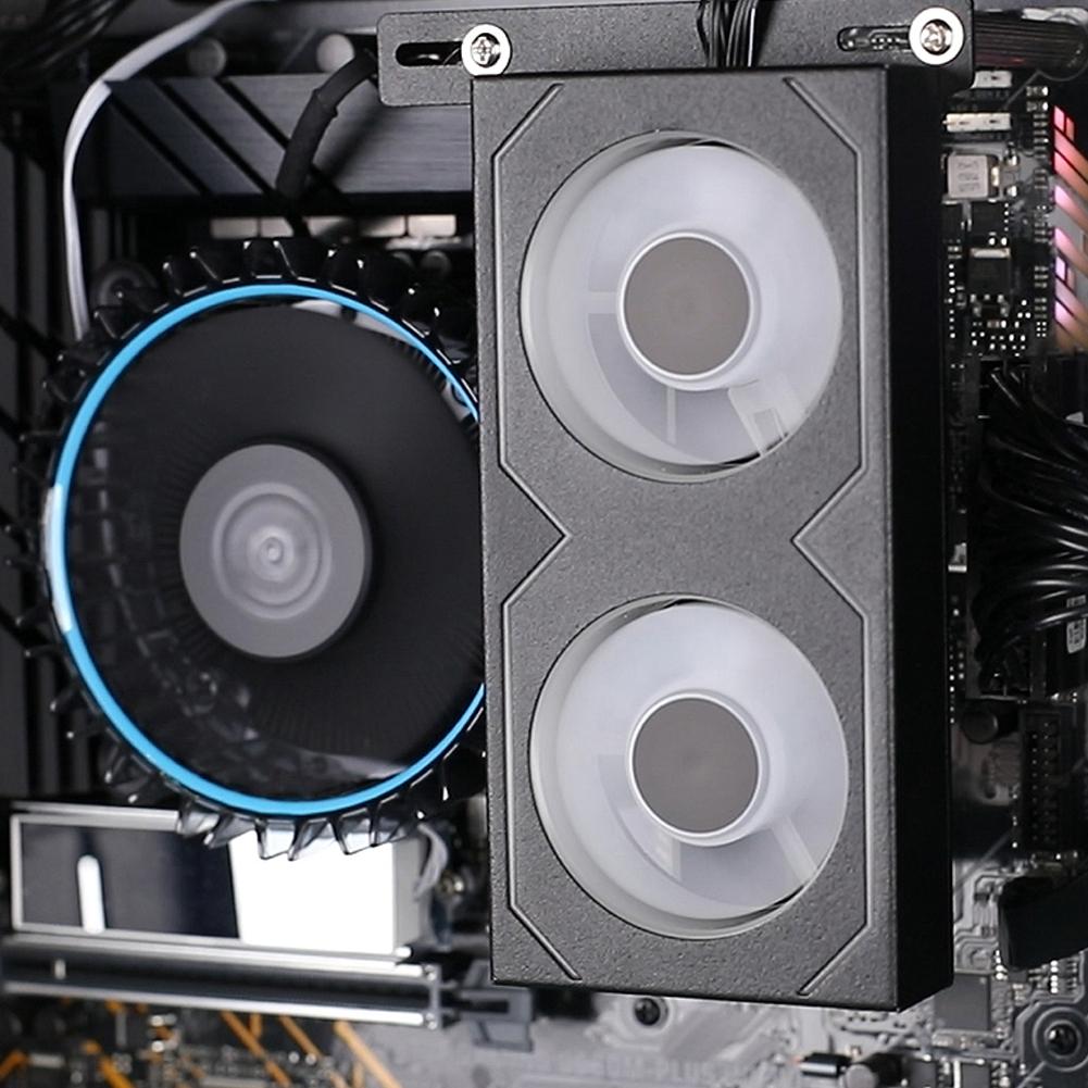 PC Memory Cooling Radiator 4Pin PWM/5V 3Pin ARGB 600 -3600RPM RAM Radiator Heatsink with Dual 5020  Cooling Fans for DDR4 DDR5