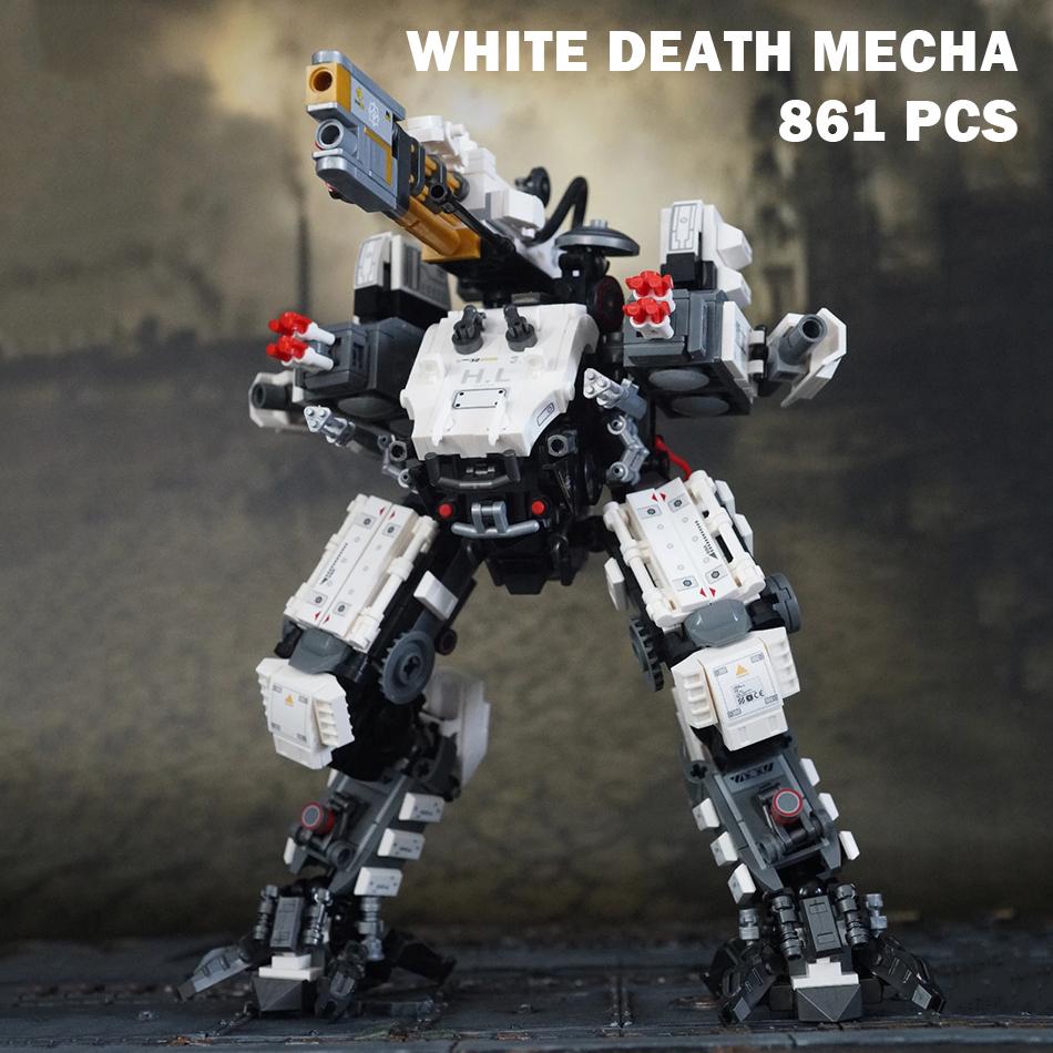 MOC Mechanical Armor White God of Death Building Blocks Wandering Earth Mecha Robot Weapons Assembly Bricks Toys for Kids Gifts
