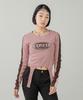 X-girl Oval Logo Garter Long Sleeve Top, L/S, 105251011023, Pink, Medium