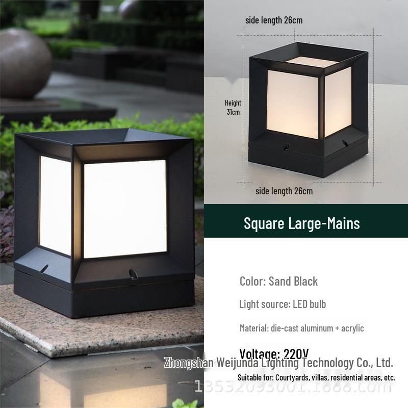 Waterproof Outdoor Solar LED Post Top Light for Gardens and Villas