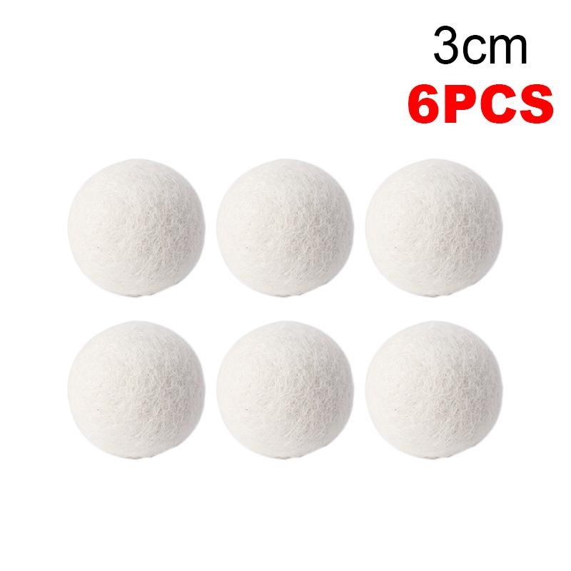 6pcs Reusable Wool Dryer Balls Home Washing Fleece Drying Laundry Ball Clothes Softener Washing Machine Accessories 3/4/5/6/7cm