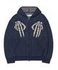 Nomanual Nm Skull Hand Cowichan Hooded Zip-Up - Navy