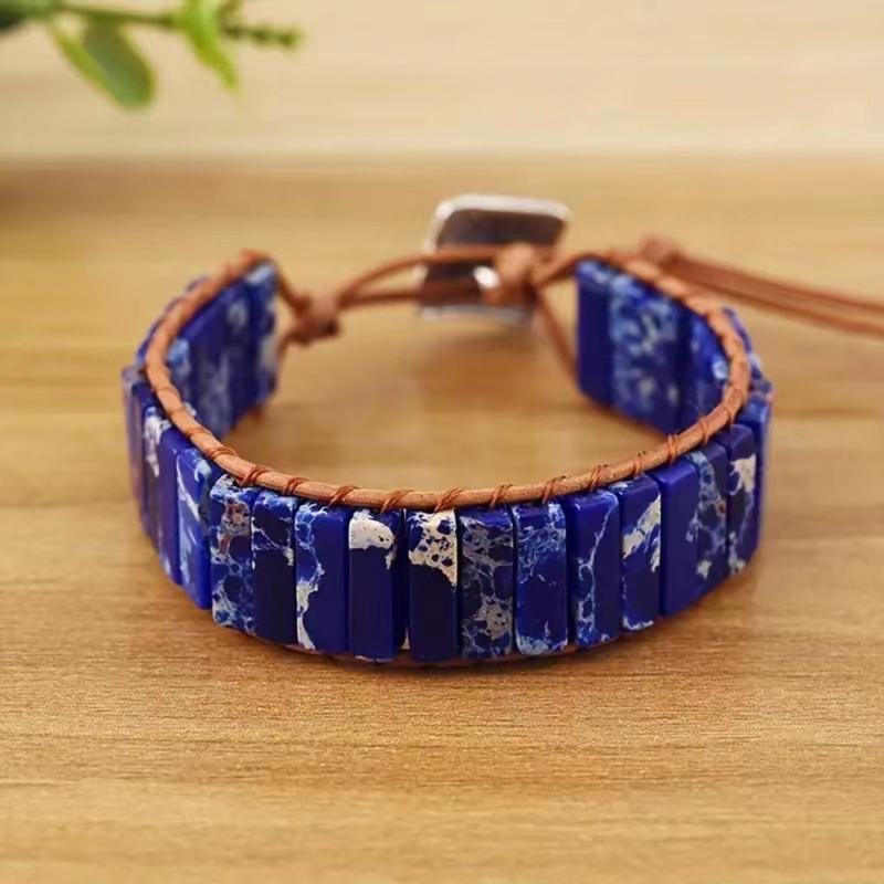 Bohemian Style Handmade Bracelet Colorful Round/Square Clasp Handchain Comfortable Wear Wristband for Fashionable Women
