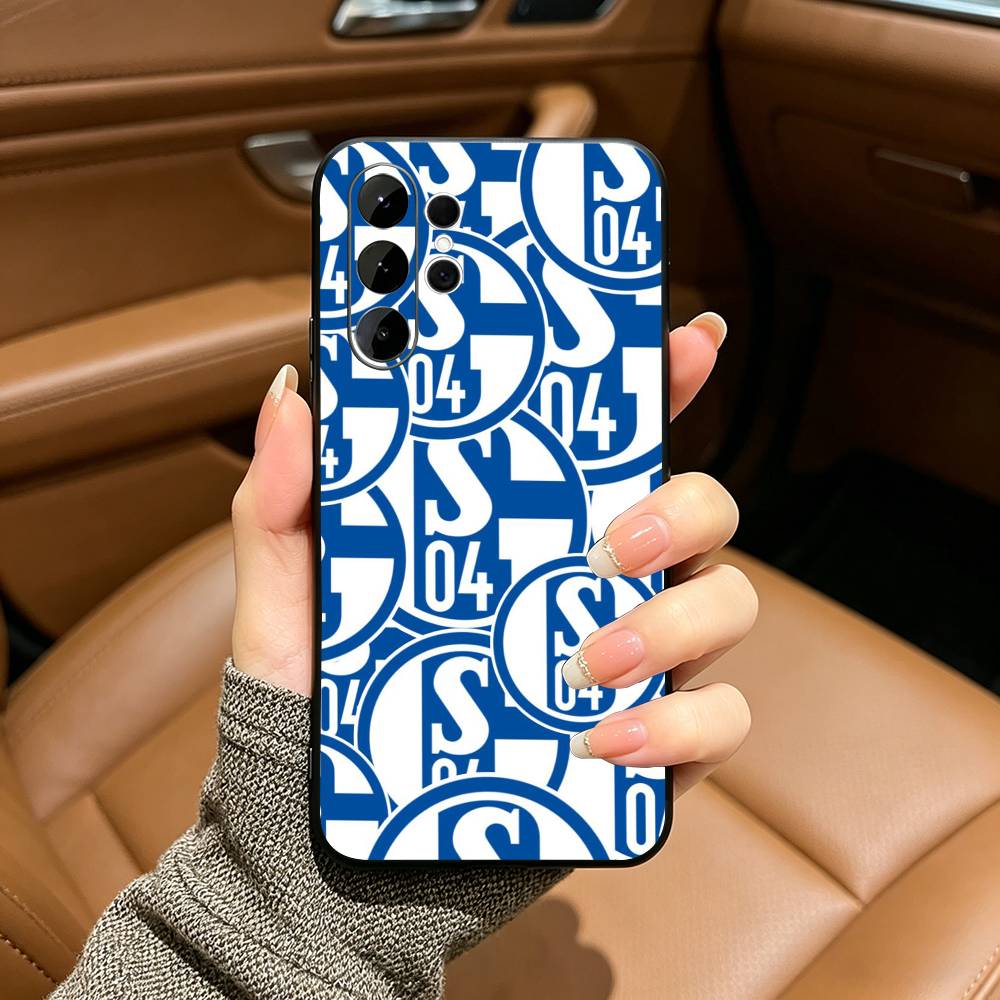 Classic S-Schalke 0 4 P-Pattern Soft Silicone Case for Samsung S25, S24, S21, S22, S23, S30, Ultra, S20, Plus, FE, Lite-Black