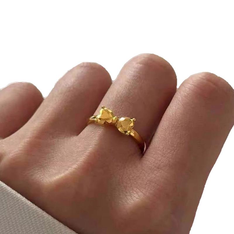 Dainty Gold Plated Bow Rings For Women Friendship Ribbon Knot Ring Aesthetic Bowknot Wedding Bands Jewelry Gift