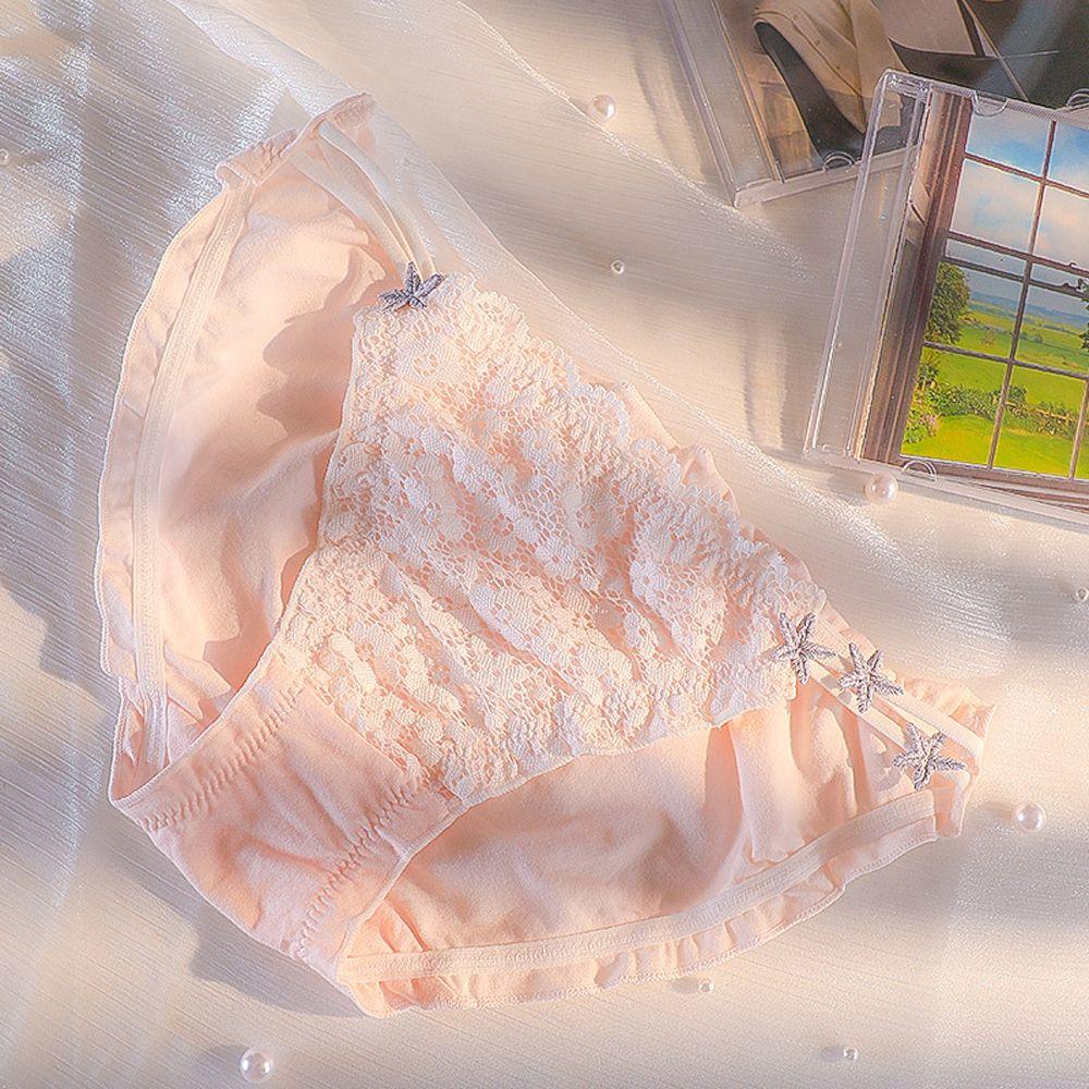 

1 шт., хлопковые колготки со средней талией и звездами, новые кружевные женские нижнее белье, сексуальное милое розовое нижнее белье, дышащее нижнее белье YSL XL розовый