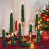 Scandinavian Evergreen LED Candles Minimalist Tree Shaped Flameless Tapers for Calm Winter Home Styling Paraffin LED Candle