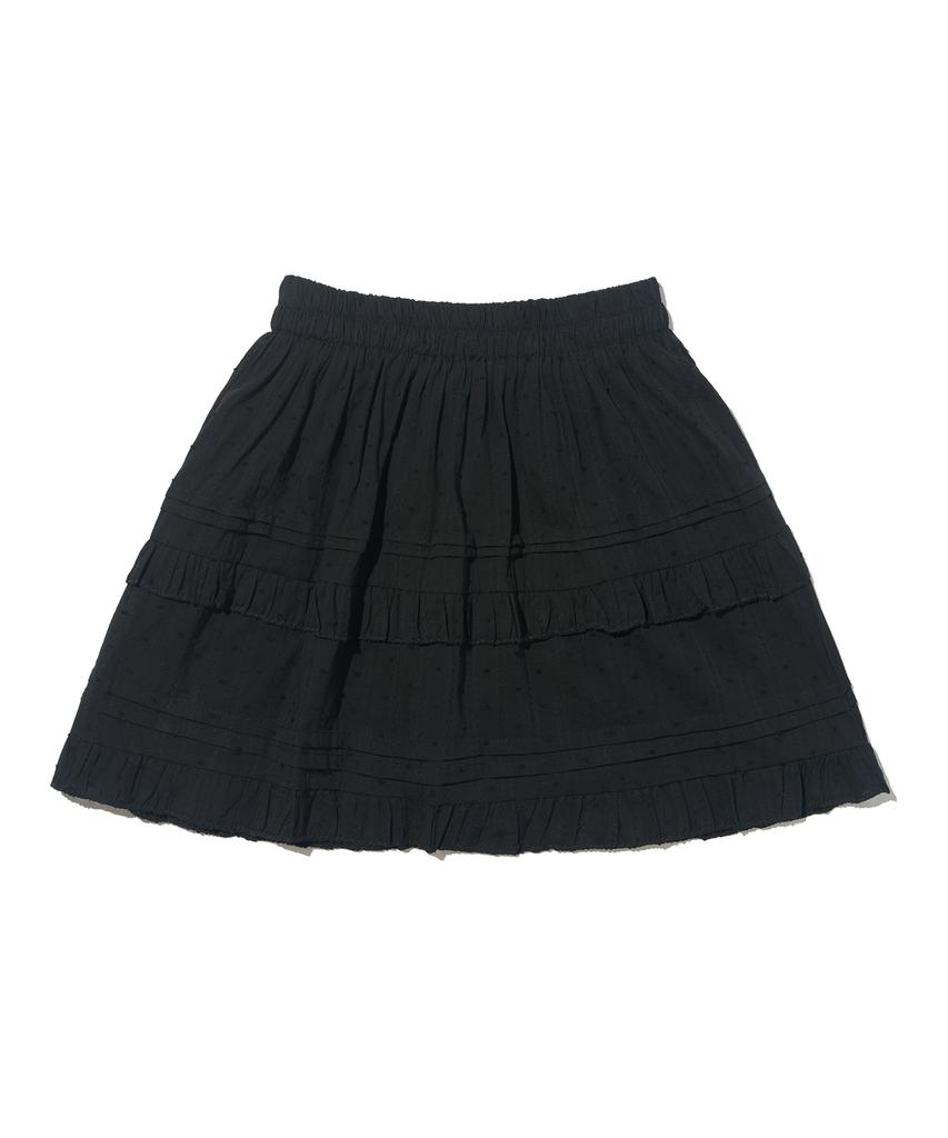 ROIDESROIS Lace Tiered Mini Skirt (Black)