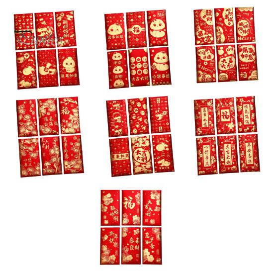 6Pcs Red Envelopes Chinese Spring Festival Red Pocket Envelope 2025 Year of The Snake Lucky Money Envelopes for Lunar New Year