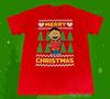 New Charlie Brown Snoopy Franklin Merry Christmas Ugly Mens Vintage Unisex T-Shirt