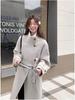 Women's Black Wool Coat - 2025 Autumn/Winter Hepburn Style Elegant Slimming Outerwear