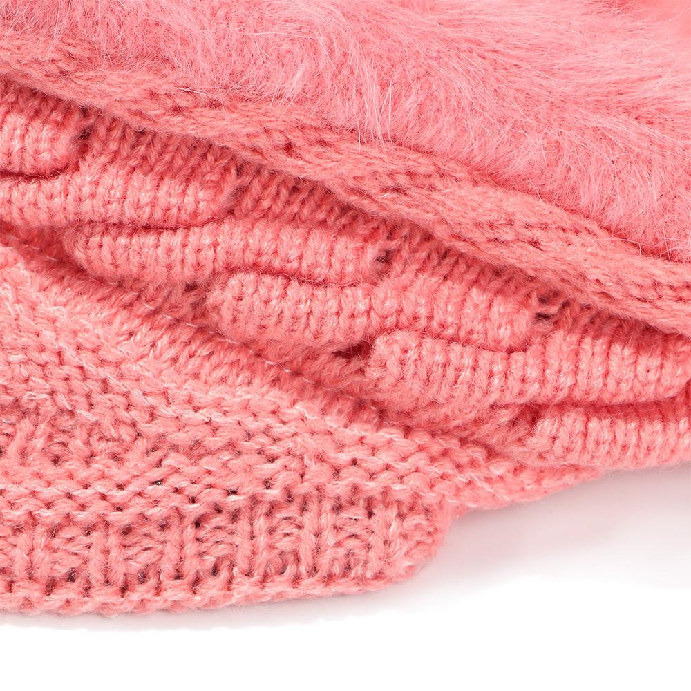 Women Casual Vintage Plush Skullcap Knitted Visor Beret Hat Beanie Hat