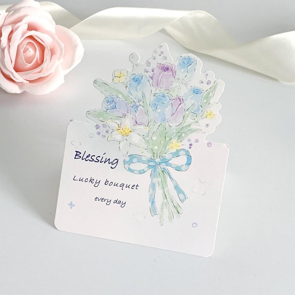 Cute 3D Flower Bouquet Greeting Cards Rose Decoration Cards Message Cards Thank You Card Thanksgiving Gifts