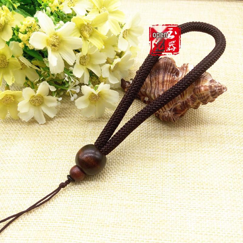 Handcrafted Thick Rope Jade Pendant Bead Lanyard for DIY Weaving