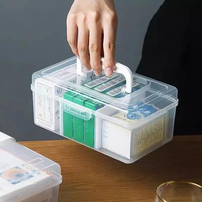Plastförvaringslåda Medicinlåda Organizer Multifunktionell Bärbar Medicinskåp Familjens Nödkitlåda Dropshipping