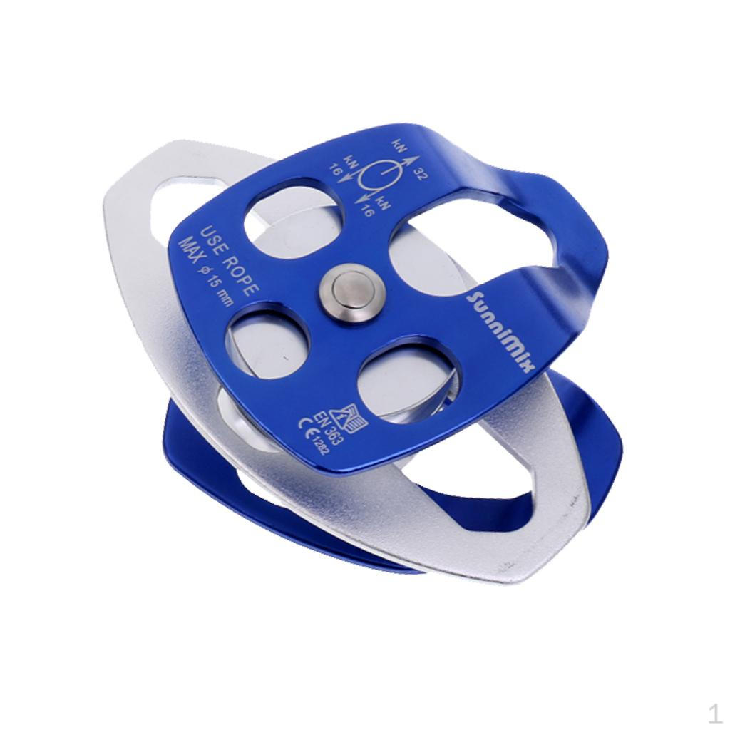 Polia de Rolamento de Esferas de 2kN para Escalada para Corda de 15mm Equipamento de Fixação Tripla para Escalador