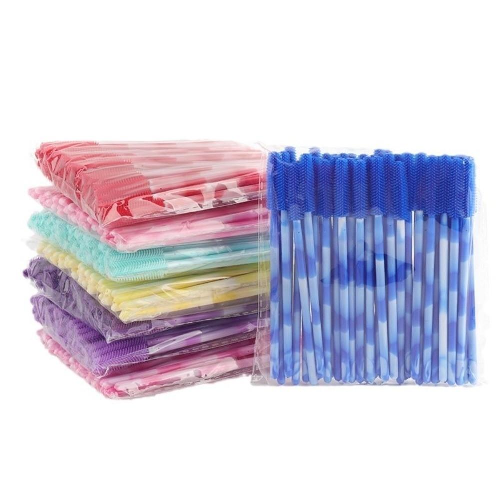 50Pcs Makeup Tools Mascara Wand Applicator Disposable Eyebrow Comb Eyelash Makeup Brush  Girl