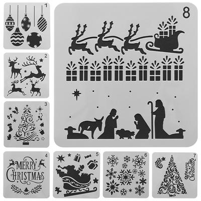 DIY Craft Wall Painting Paper Card Flower Template Embossing Scrapbooking Christmas Hollow Stencils