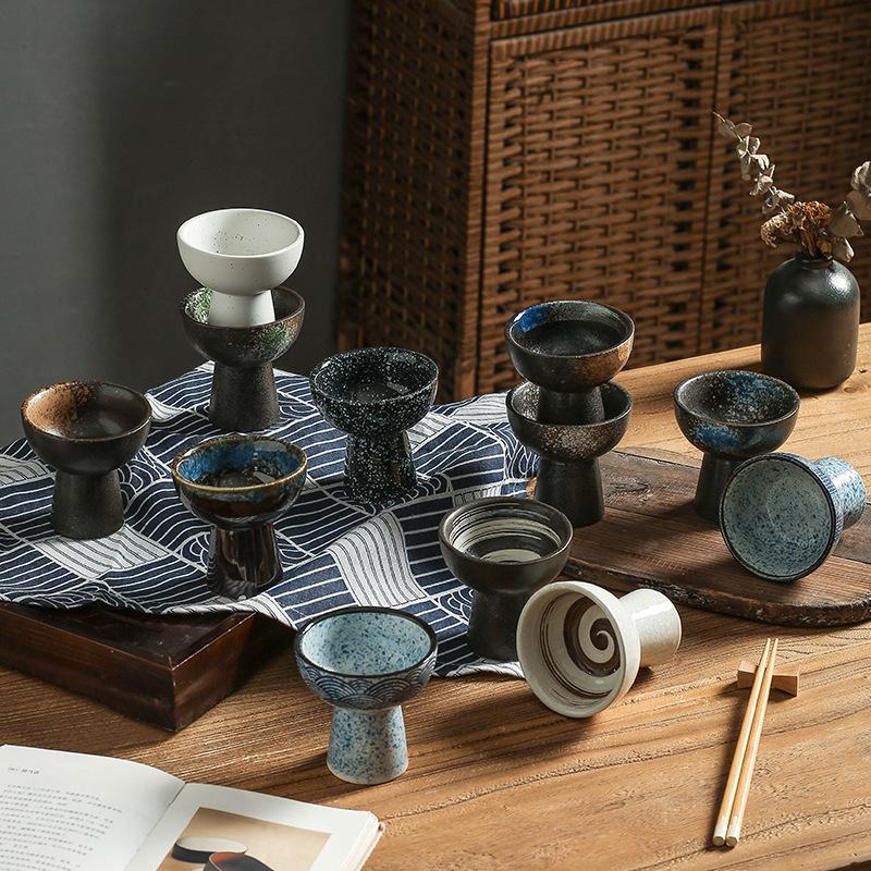 Hohe Füße Keramikschale Dessertschale Eisbecher Speiseteller Servierteller Obstteller Salatschüsseln Suppenschüssel Snackschale Schale