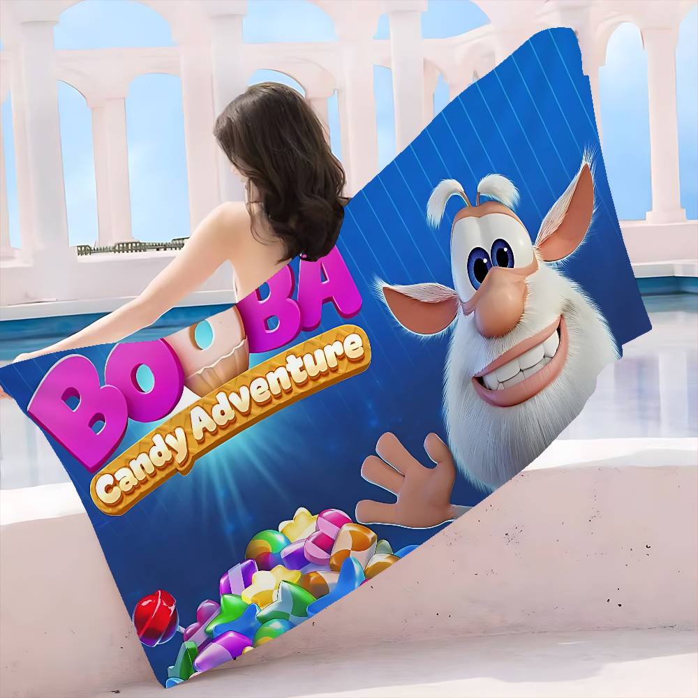 Cartoon B-Booba Strandlaken Kleurrijke Badlakens Voor Meisje Microvezel Sneldrogend Zandvrij Strand Yoga Spa Sportschool Zwembad W45*H90(CM)