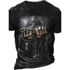Men's 3D Skull Print T-Shirt Vintage Style Oversized Short Sleeve Round Neck T-Shirt Top Summer Harajuku Streetwear Men Clothing