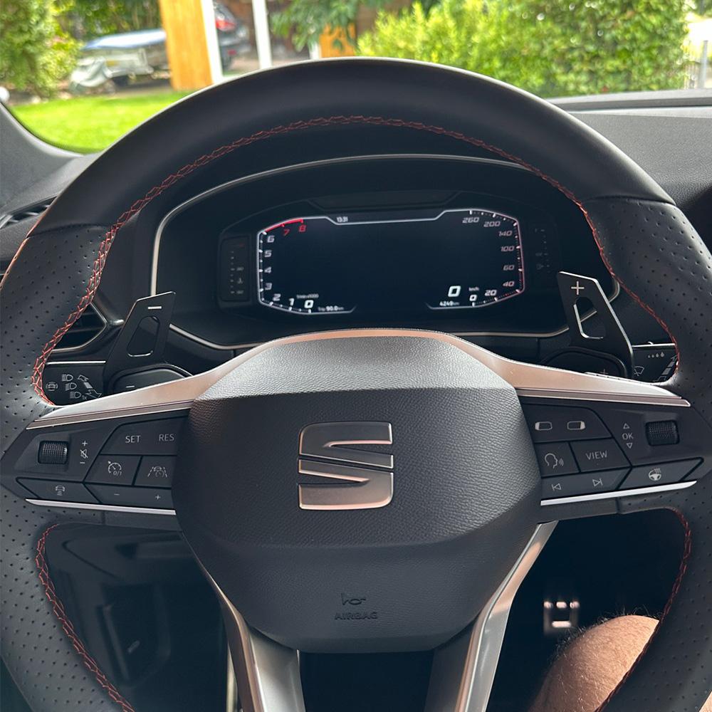 Shift Paddle For Seat Leon FR Cupra Ateca Ibiza 6P Arona Tarraco Alhambra Car Steering Wheel Extension Shifter DSG Gear Stickers