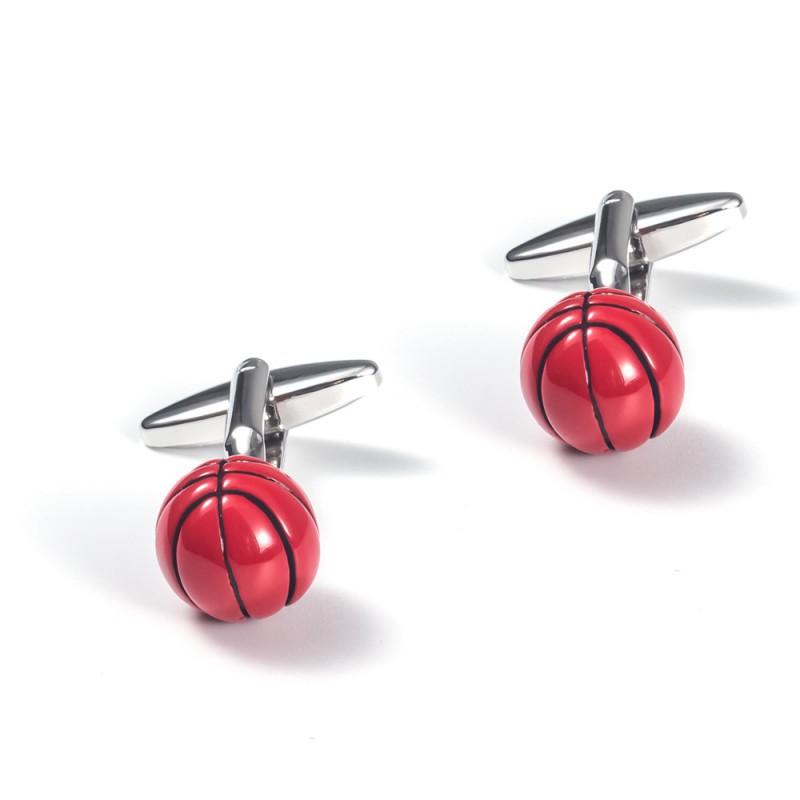 

Spot New Baked Paint Fun Basketball Shaped Metal Cufflinks Foreign Trade Casual French Shirts Wholesale Pure Natural красный