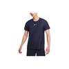 Sport Casual Breathable Round Neck Short Sleeve T-Shirt Men Tops Dark-Blue CU4990-451