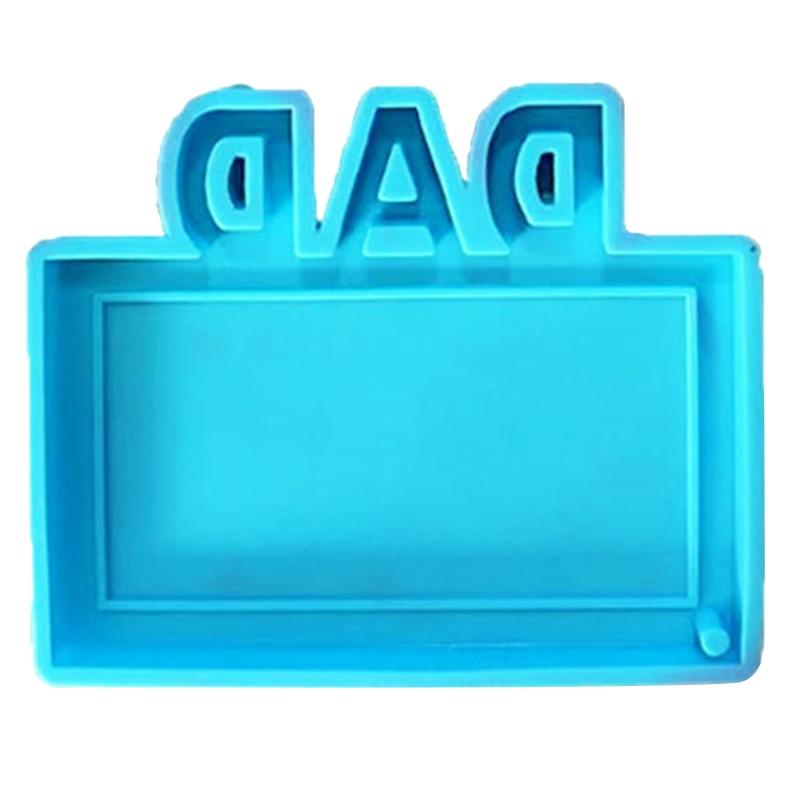 DIY MOM DAD Photo Frame Silicone Epoxy Mold DIY Keychain Pendant Crafting Mould for Father s Day Mother s Day Gift