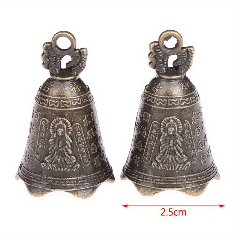 5Pcs Retro Antique Bell Mini Sculpture Pray Buddha Bell Shui Feng Bell Pendant for Home Table Decoration