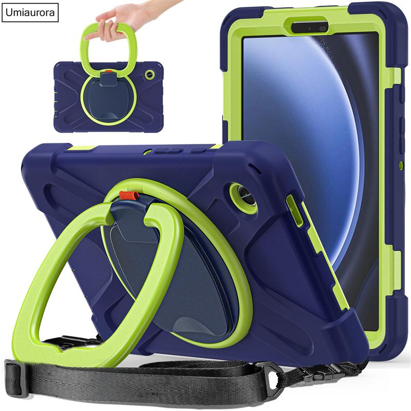 For Samsung Tab A7 A8 A9 A11 Plus SM-X230 X210 X200 T220 S6 Lite 10.4" Shockproof Tablet Case Pull Ring Stand Strap Rugged Funda