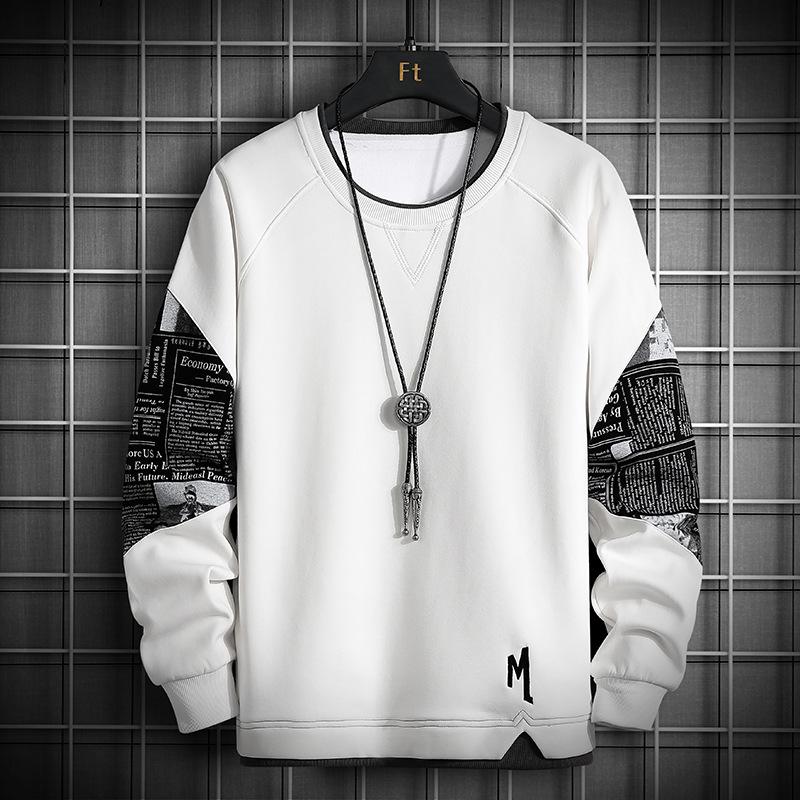 Men's Long Sleeve T-shirt Spring and Autumn New Hoodie Korean Version of The Trend Ins Bottom Shirt Young Students On Clothes