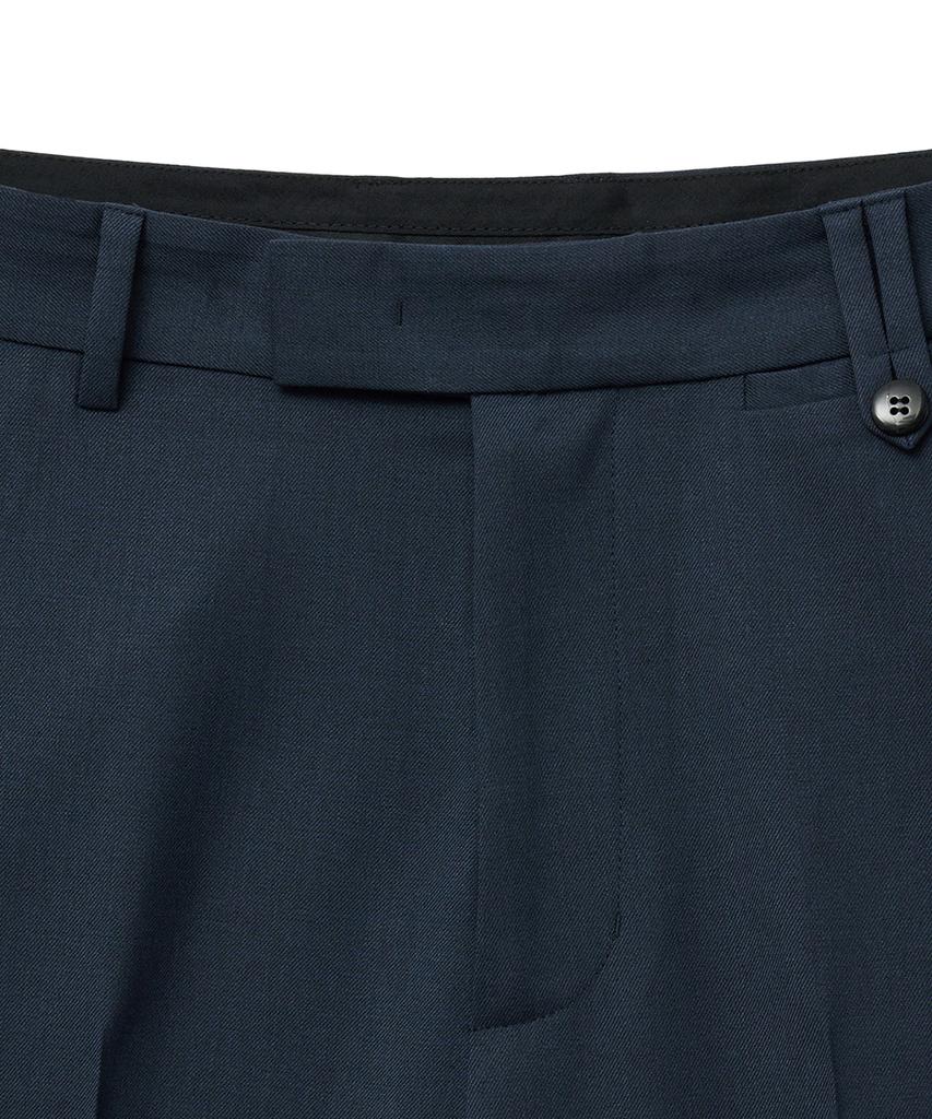 Noir Light Wool Flare Slacks (Teal Blue)