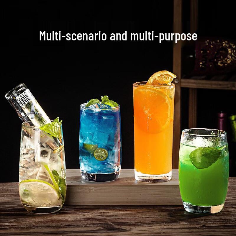 Shangqi High-Value Transparent Glass Cocktail & Water Cup Set (3-Piece)