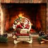 Wooden Holiday Wall Art Christmas Table Sign, 2D Flat Santa Claus/Snowman Reading Desktop Ornament Winter Party Decorations with Stand, Tabletop
