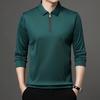 New T Shirt Zipper Polo Shirt Male Fashion Turn-Down Collar Long Sleeve Business Men Clothes